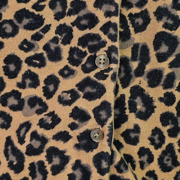 Old Navy Camel Leopard Print Button Up Cardigan - Picture 4 of 7